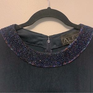 Beaded Navy Blue Shift Dress Size 22W